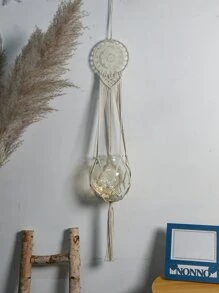 1入組淺褐色掛飾波西米亞織物流蘇裝飾掛飾 - 米色 - 查看 1