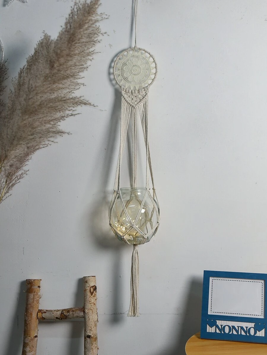 1入組淺褐色掛飾波西米亞織物流蘇裝飾掛飾 - 米色 - 查看 1