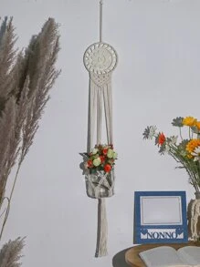 1入組淺褐色掛飾波西米亞織物流蘇裝飾掛飾 - 米色 - 查看 6