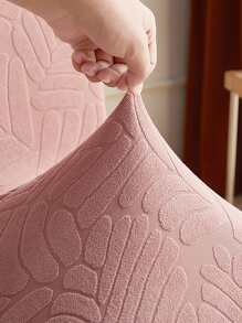1pc Jacquard Solid Color Elastic Chair Cover, Suitable For Living Room, Dining Room, Home Use, All Seasons