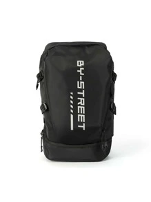 21英寸字母圖形功能背包大容量 - 黑色 - 查看 3