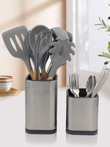 2pcs Kitchen Utensil Holder 4&6 inch Flatware Caddy Stainless Steel Utensil not included - Grey - View 1