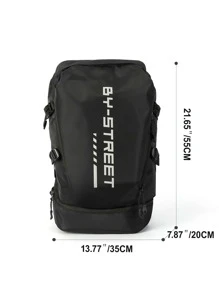 21英寸字母圖形功能背包大容量 - 黑色 - 查看 5