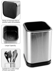 2pcs Kitchen Utensil Holder 4&6 inch Flatware Caddy Stainless Steel Utensil not included - Grey - View 4