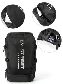 21英寸字母圖形功能背包大容量 - 黑色 - 查看 8