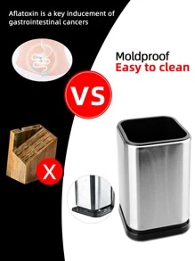 2pcs Kitchen Utensil Holder 4&6 inch Flatware Caddy Stainless Steel Utensil not included - Grey - View 5