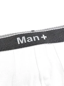 Men 5pcs Letter Graphic Boxer Brief - Black and White - View 3