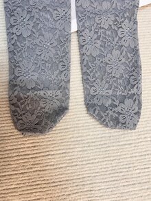1pair Women Floral Pattern Fashion Crew Socks - Grey - View 5