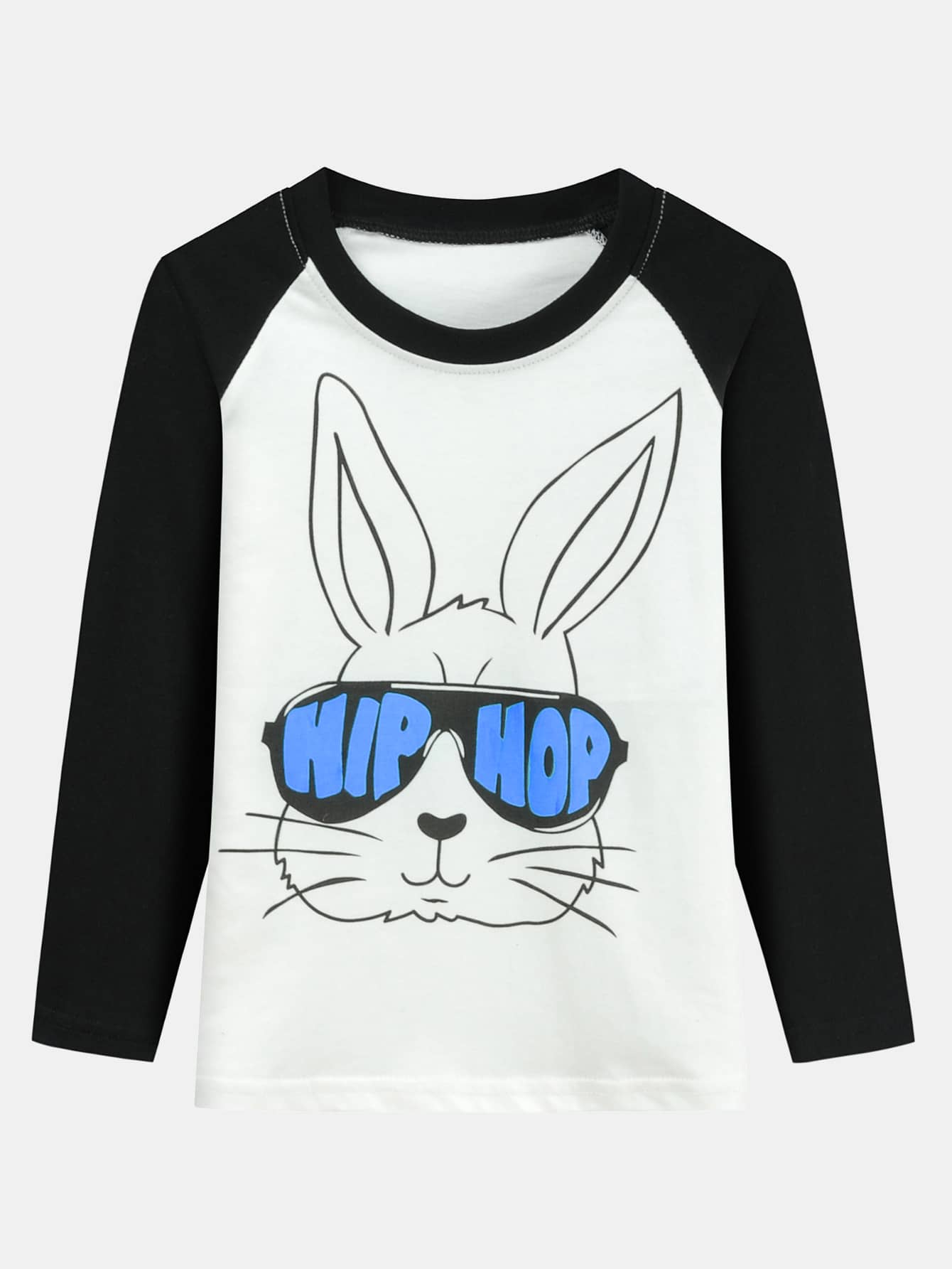 小男童卡通圖案插肩袖T恤