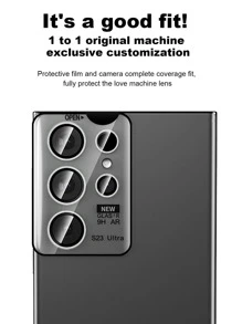 1pc Tempered Glass Phone Lens Protector & 1pc Positioning Card Compatible With Samsung - Silver - View 3