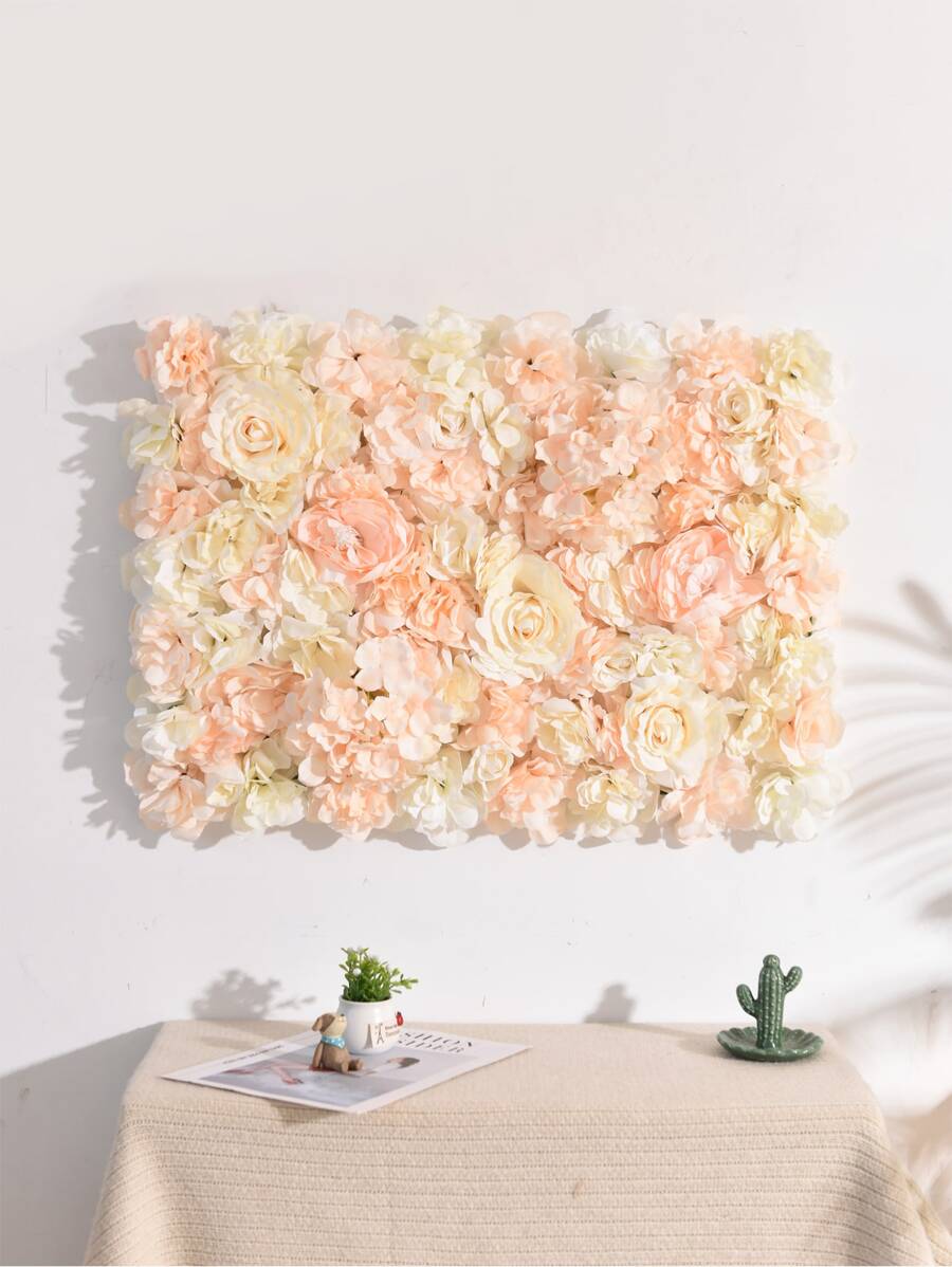 40*30厘米人造玫瑰花壁饰，适用于婚礼、房间、家居和圣诞装饰 - 彩色 - 查看 1