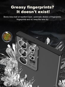 1pc Tempered Glass Phone Lens Protector & 1pc Positioning Card Compatible With Samsung - Silver - View 6