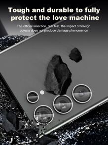 1pc Tempered Glass Phone Lens Protector & 1pc Positioning Card Compatible With Samsung - Silver - View 7