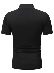 Manfinity Men Mountain Print Polo Shirt - Black - View 2