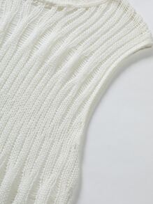 Manfinity Men Solid Pointelle Knit Top - White - View 4