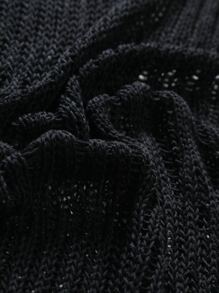 Manfinity Hombres Top unicolor de punto de malla - Negro - Ver 3