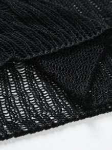 Manfinity Hombres Top unicolor de punto de malla - Negro - Ver 6