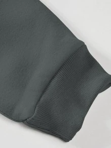 Manfinity Homme Men Hand Print Sweatshirt, Men Graphic Sweatshirt, Grey Graphic Sweatshirt, Men Printed Sweatshirt - Grey - View 3