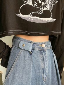 1pc invisible belt lady's casual stretch stretch stretch jeans belt - Blue - View 1