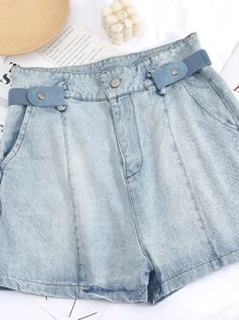 1pc invisible belt lady's casual stretch stretch stretch jeans belt - Blue - View 4