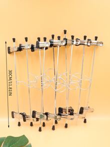 10pcs Retractable Clip Hanger, Anti-slip Aluminum Alloy Hanger With Clip For Household - Black - View 2