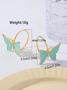 2pcs/set Zinc Alloy Napkin Ring, Creative Rhinestone & Butterfly Decor Napkin Holder Ring For Dining Table - Blue - View 2