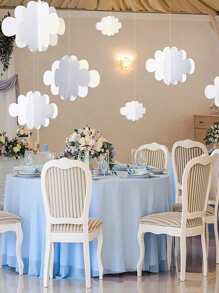 8 piezas Decoración de nubes 3D blancas colgantes, decoraciones de fiesta de nubes para techo, adornos de nubes colgantes, decoración de techo adecuada para escenario artístico, boda, guardería, habitación de niños, fiesta de bautizo de bebé