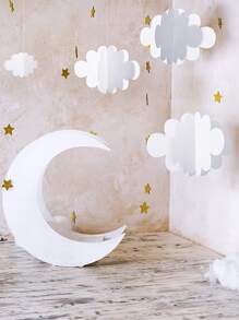 8 piezas Decoración de nubes 3D blancas colgantes, decoraciones de fiesta de nubes para techo, adornos de nubes colgantes, decoración de techo adecuada para escenario artístico, boda, guardería, habitación de niños, fiesta de bautizo de bebé