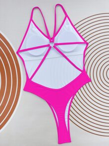 Swim SXY Summer Beach Ring Linked One Piece Swimsuit