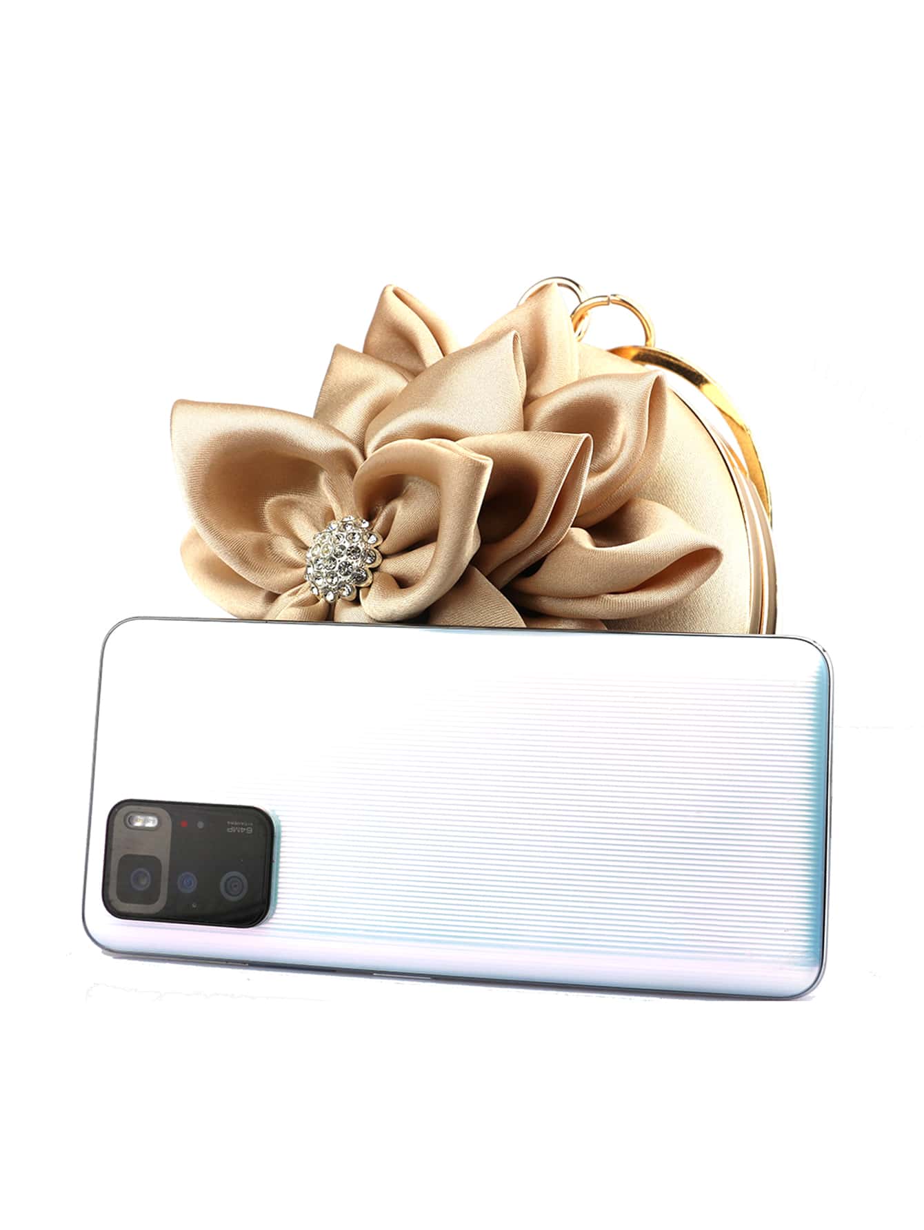 Túi xách nữ buổi tối Đề can màu trơn - Vàng - Xem 5