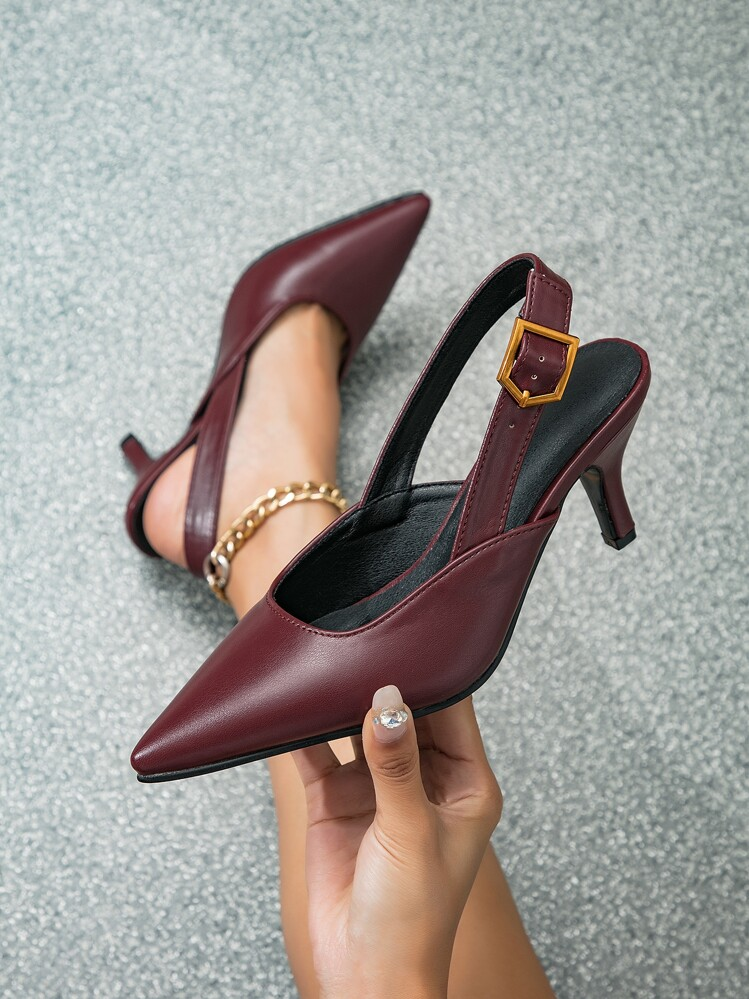 صنادل نسائية باللون الأسود ذات كعب عالي رفيع مغلقة...