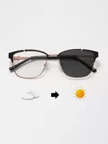 Gafas de sol con lentes fotocromáticos con montura de ojo de gato - El accesorio de viaje perfecto para mujeres. Gafas de sol vintage, gafas de sol para playa, accesorios de playa con lazo para mujeres, gafas de sol, gafas de sol, básicos de moda que combinan con suéter, jeans, pantalones de chándal, sudadera con capucha, chaqueta, vestido y camisa de manga larga. - Negro - Ver 1