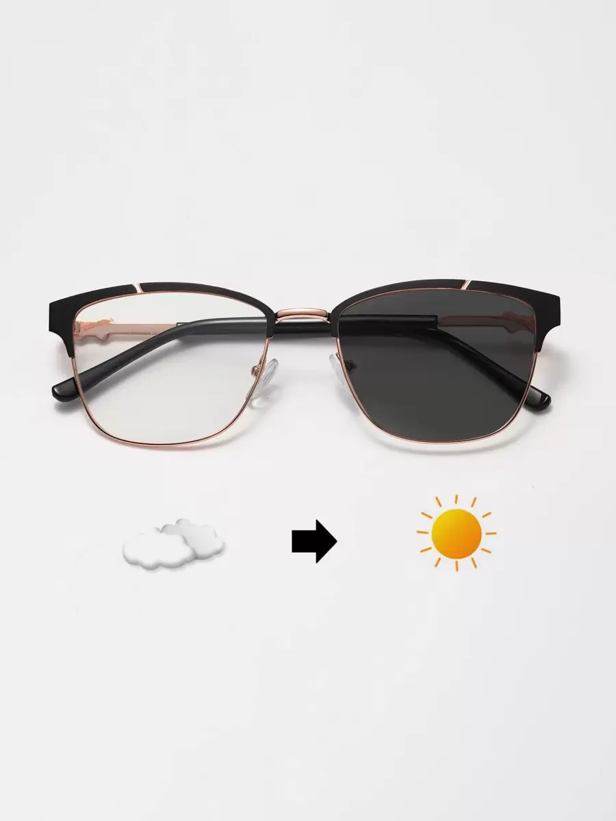 Gafas de sol con lentes fotocromáticos con montura de ojo de gato - El accesorio de viaje perfecto para mujeres. Gafas de sol vintage, gafas de sol para playa, accesorios de playa con lazo para mujeres, gafas de sol, gafas de sol, básicos de moda que combinan con suéter, jeans, pantalones de chándal, sudadera con capucha, chaqueta, vestido y camisa de manga larga. - Negro - Ver 1