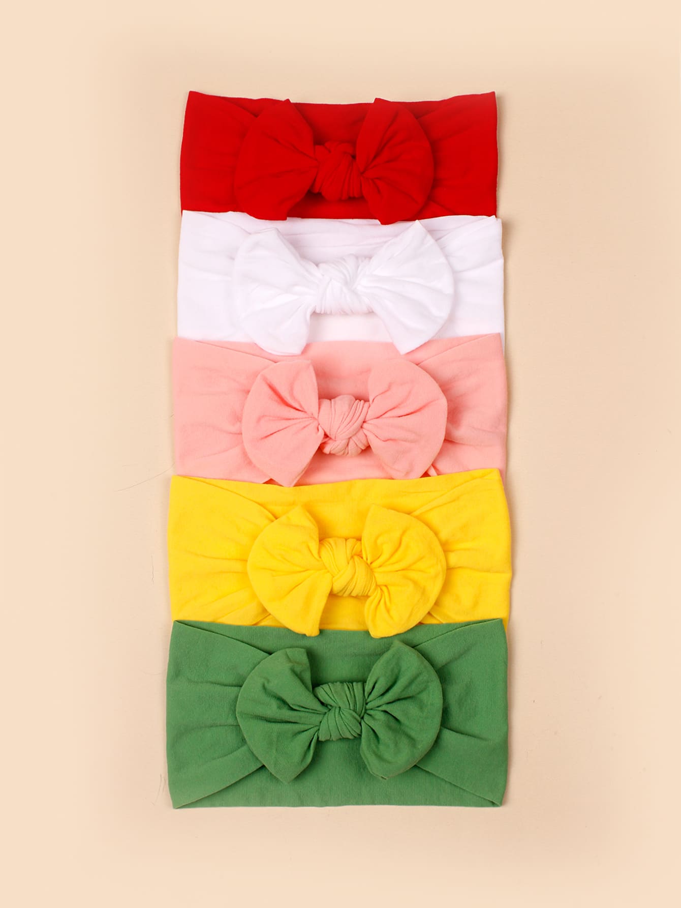 5入組嬰兒蝴蝶結裝飾髮帶