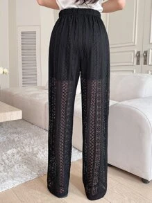 DAZY Quần nữ màu trơn Giải trí - màu đen - Xem 2