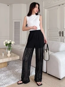 DAZY Quần nữ màu trơn Giải trí - màu đen - Xem 4