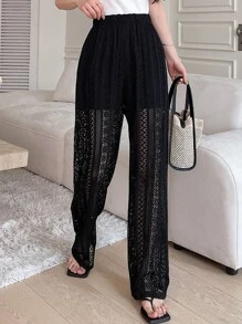 DAZY Quần nữ màu trơn Giải trí - màu đen - Xem 5