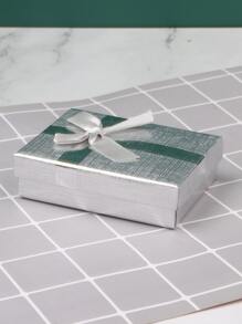 交叉雕刻和亚麻圖案首飾盒,可用在1入組和12入組包裝 - 銀色 - 查看 7