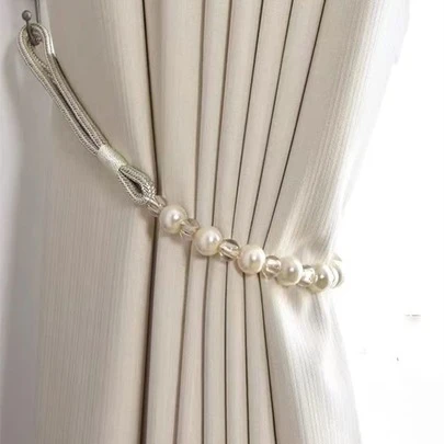 2 chiếc dây buộc rèm trang trí bằng ngọc trai giả, dây buộc rèm nhựa hiện đại cho gia đình