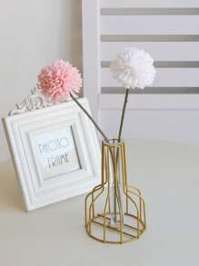 2pcs/5pcs Artificial Silk Ball Chrysanthemum Flower Arrangements For Wedding, Home, Kitchen, Garden, Party Decor - Pink - View 4