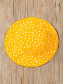 SHEIN 少女紋身裹心形剪裁肩帶裝扣連身裙和配件帽子