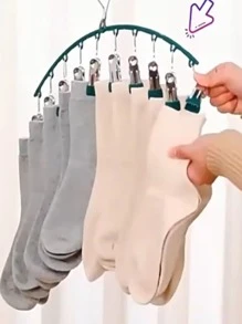 1 pinza de ropa de acero inoxidable, percha de secado de ropa verde moderna con clavija para el hogar