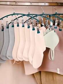 1 pinza de ropa de acero inoxidable, percha de secado de ropa verde moderna con clavija para el hogar