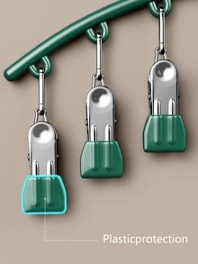 1 pinza de ropa de acero inoxidable, percha de secado de ropa verde moderna con clavija para el hogar