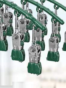 1 pinza de ropa de acero inoxidable, percha de secado de ropa verde moderna con clavija para el hogar