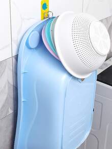 Estante de almacenamiento de lavabo de acero inoxidable de 1 pieza, estante de lavabo plegable con patrón de ballena bonito para baño - Amarillo - Ver 6