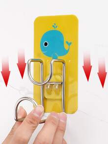 Estante de almacenamiento de lavabo de acero inoxidable de 1 pieza, estante de lavabo plegable con patrón de ballena bonito para baño - Amarillo - Ver 7