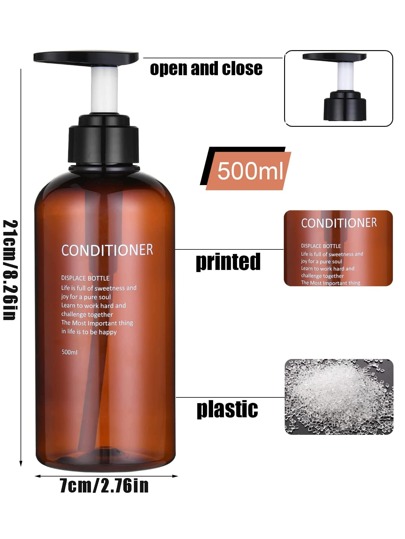 3pcs/Set 500ML PET Lotion Dispenser, Modern Slogan Graphic Bathroom Soap Dispenser For Bathroom Home Bathroom Decor Fall Decor Back To School