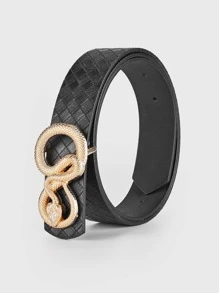 1 Thắt lưng thời trang trang trí hình rắn rắn cho cả nam và nữ - màu đen - Xem 1