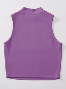 Chiquease Top tank crop de cuello alto - Morado - Ver 2